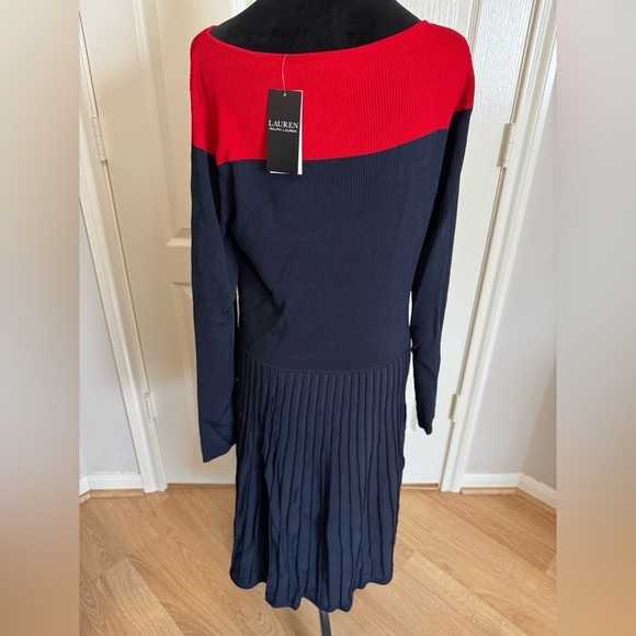 LAUREN RALPH LAUREN Two Tone Pointelle Knit Dress Size XL NWT - Picture 9 of 9
